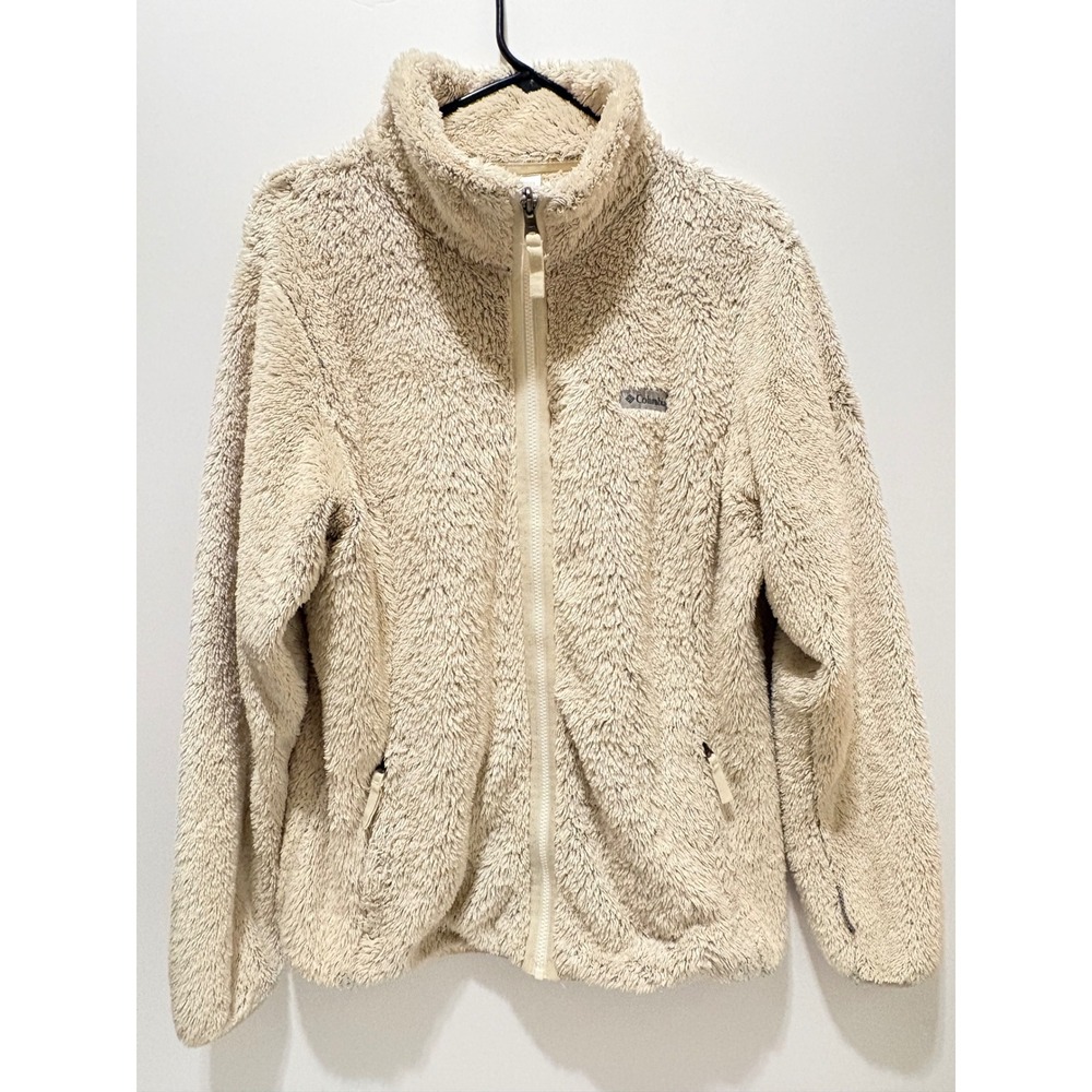Columbia Fire Side II Sherpa Full Zip High Pile Fleece Jacket Plush Warm Sand